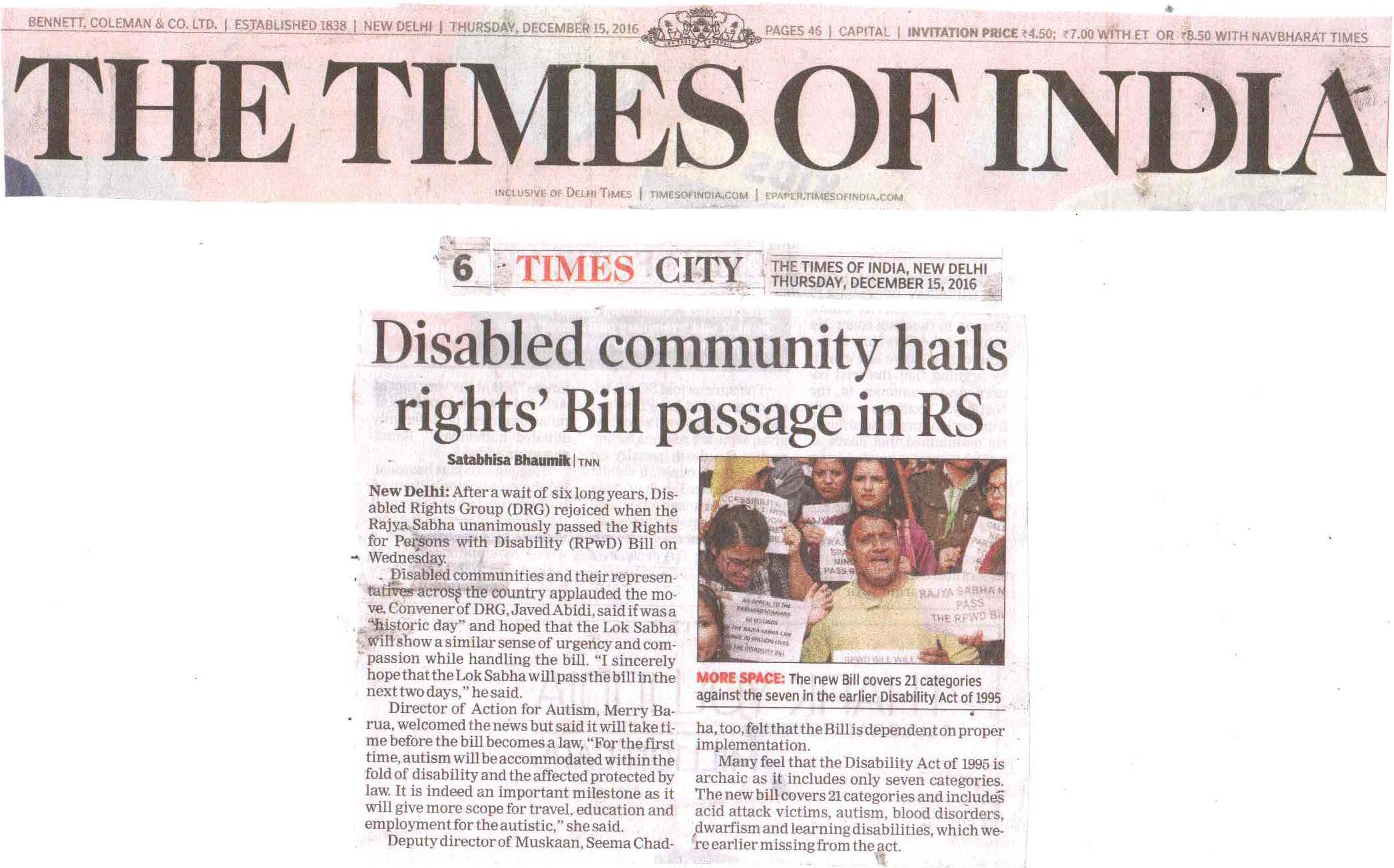 Disabled community hails rights