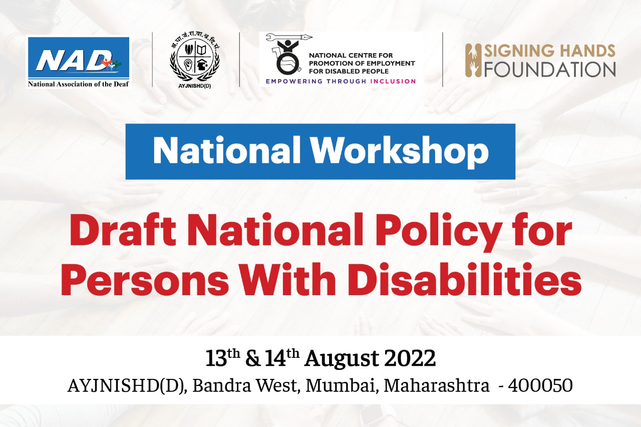 National Workshop for Draft National Policy for Persons with Disabilities