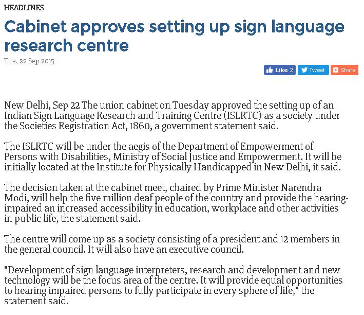 www.dlatimes.com - Cabinet approves setting up sign language research centre