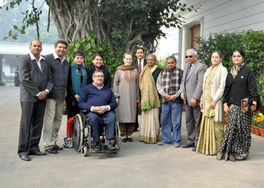Delegation of Disabled Activists Meets Smt. Sonia Gandhi, MP & Chairperson of UPA