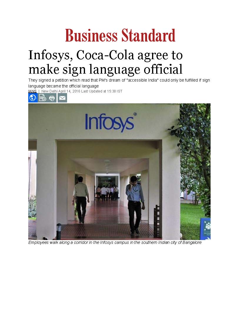 Infosys, Coca-Cola agree to make sign language official