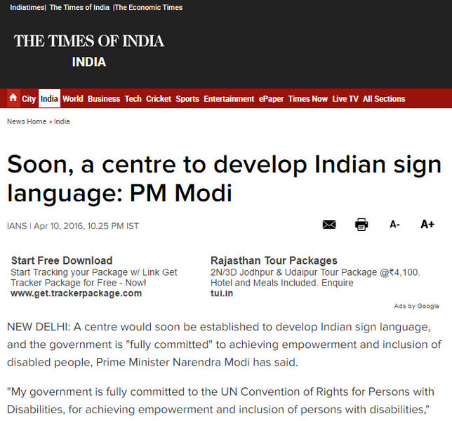 Soon, A Centre To Develop Indian Sign    Language.PM Modi