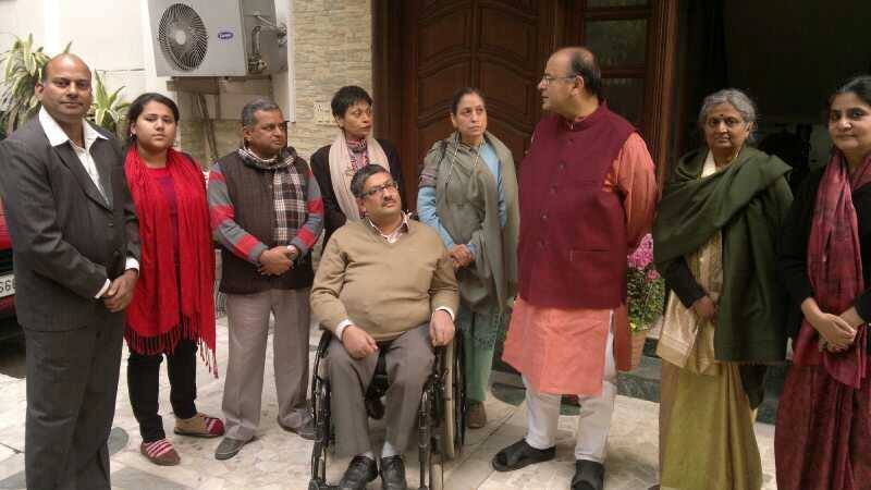 Delegation of Disabled Activists Meets Shri Arun Jaitley, MP & Opposition Leader of Rajya Sabha