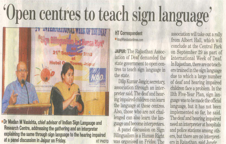 Open centres to teach sign language