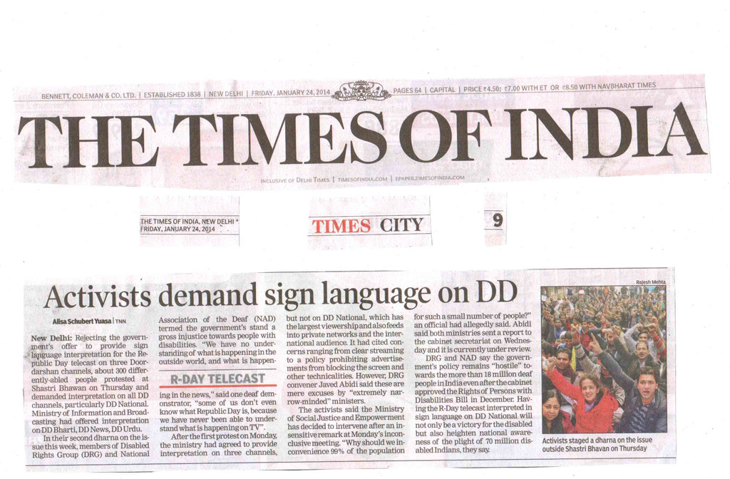 Activists demand sign language on DD