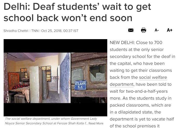 Delhi: Deaf students’ wait to get school back won’t end soon